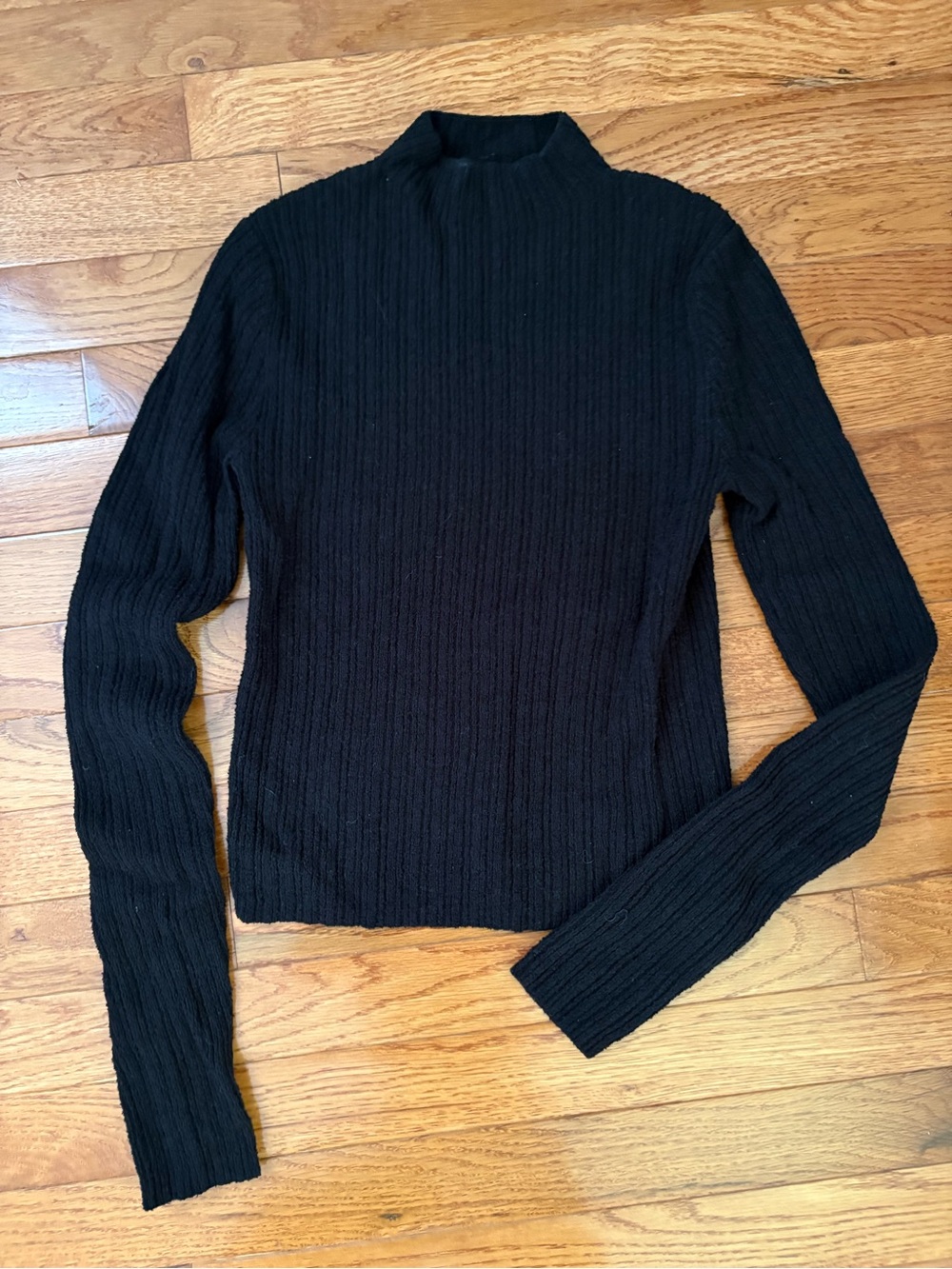 Old Navy Black Ribbed Mock Neck Sweater Top